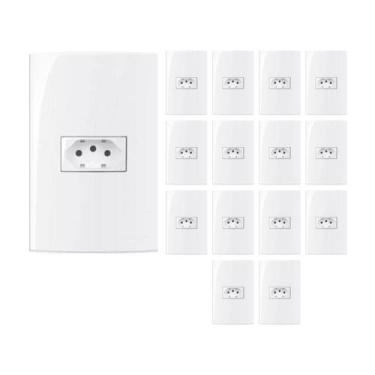 Imagem de Kit 15 Tomadas 20a 250v Sleek Margirius 4x2 Branca