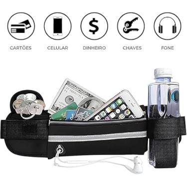 Imagem de Pochete Slim Fitness Corrida Academia Porta Celular Bike Preta para Corrida de Trilha e Acampamento Masculina Feminina Impermeável Esportiva By AUDIOVOICER