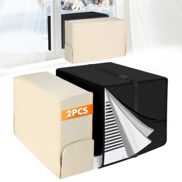 Imagem de 2 peças de capas de ar condicionado para exterior e interior compatíveis com Midea AC 8000/10000/120000 BTU, 3 camadas de isolamento de janelas AC de 50 cm L x 35 cm A x 30 cm P e 50 cm L x 35 cm A x