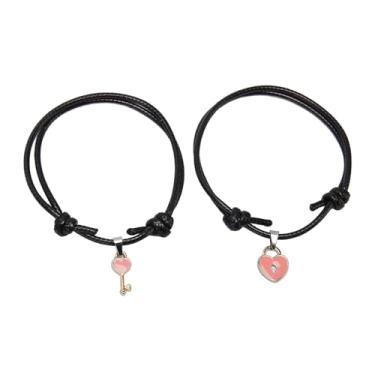 Imagem de Generic Pulseira, Corda de Nylon Chave da Formato de Casal Pulseira 10pcs Comprimento Ajustável Delicado para Mulheres para Aniversário (Rosa)