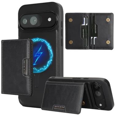 Imagem de Fofvccv Capa carteira para Google Pixel 10 Pro XL compatível com Magsafe, suporte magnético destacável 2 em 1 de couro com suporte flip à prova de choque com bloqueio de RFID para Pixel 10 Pro XL C1