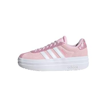 Imagem de adidas Tênis infantil unissex Vl Court 3.0 com cadarço, Rosa claro/branco/rosa Bliss, 17