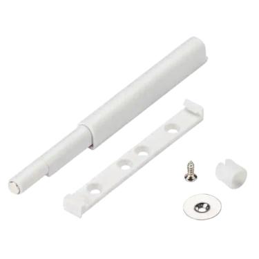 Imagem de Kit 10 Fecho Pulsador Magnético Branco Toque Sobrepor Tip-on Push Open Porta Armário Gaveta Feicho toc Sistema Click touch on