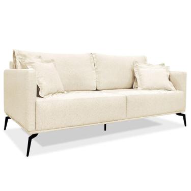 Imagem de Sofá Living 2 Lugares 1,80M Sirius Linho Pés Metálicos Bege