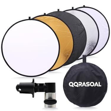 Imagem de QQRASOAL Refletores De Luz 51 Polegadas/130 Cm Para Fotografia 5 Em 1, Refletor Grande, Dobrável, Multidisco Com Clipe, Iluminação Estúdio E Externa