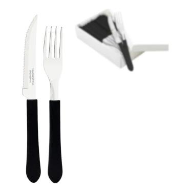 Imagem de 2X Kit Restaurante 6 Garfos + 6 Facas 12 Talheres Tramontina