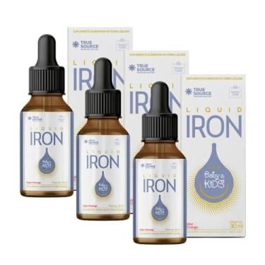 Imagem de 3x Multiví­taminico Ferro Liquid Iron Plus Baby Kids True Source 30ml