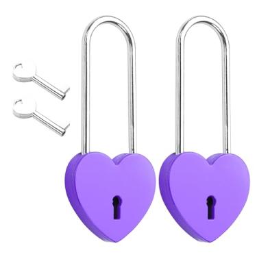 Imagem de YAODHAOD Cadeado de coração Love Lock com chaves, presente romântico para casais para aniversários, dia dos namorados, casamento - cadeado em forma de coração, lembrança de relacionamento de longa