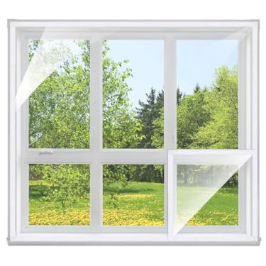 Imagem de PATIKIL Kit de isolamento de janela de 221 cm x 160 cm, película retrátil de plástico transparente ajustável para cobertura de obturador de ventilação do sótão, quente no inverno, frio no verão