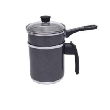 Imagem de Cuzcuzeira Economica 1,2 Litros Com Tampa De Vidro Aluminio Grosso Craqueada