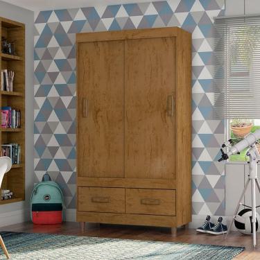 Imagem de Guarda Roupa Solteiro 2 Portas 20022 Freijó Baunilha Flex - Araplac