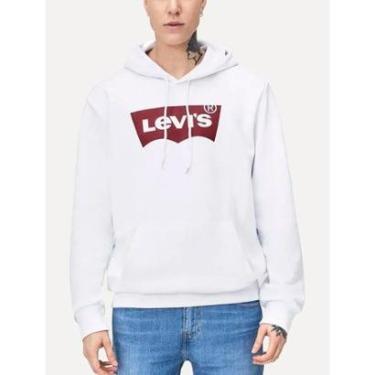 Imagem de Moletom Levis Masculino Canguru Batwing Com Capuz Branco-Masculino