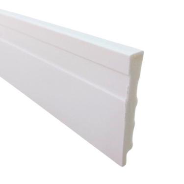 Imagem de Rodapé De Poliestireno 7cm Branco Frisado - 2,4 Metros - VF