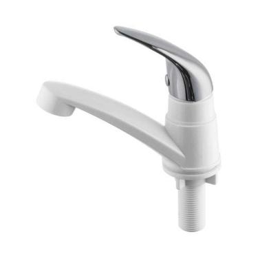 Imagem de Torneira Lavatório Branca Alavanca 1/4 Volta Abs 13x4x15cm - Herc