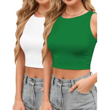 Imagem de Crop Top Halter con Cuello Alto y Espalda Nadadora AURUZA para Mujer B
