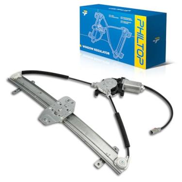 Imagem de PHILTOP Regulador de vidro elétrico traseiro esquerdo do lado do motorista 748-512 com motor compatível com Honda Pilot 2003 2004 2005 2006 2007 2008