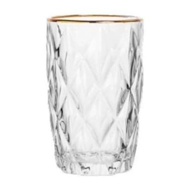Imagem de Conjunto De Copos De Vidro Com Rebordo Dourado 340 Ml, Adequado Para áGua E Sumos(880borda dourada)