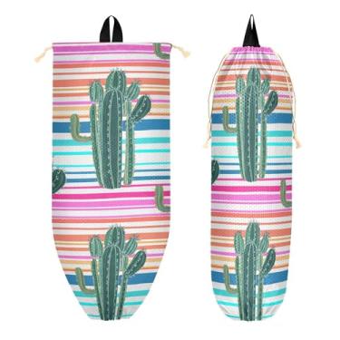 Imagem de xigua Suporte de parede para saco de plástico cactos com cordão, 1 pacote, organizador de sacolas de supermercado reutilizável para bolsas, meias, roupas íntimas e gravatas