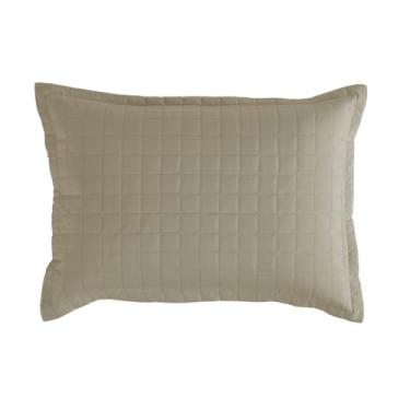 Imagem de Porta Travesseiro Matelado, Micropercal 300 Fios, 100% Poliéster, 70x50cm, Aba Americana, Branco (10, Cáqui)