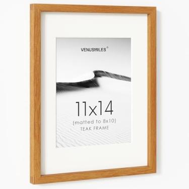 Imagem de Moldura para fotos de 28 x 35,5 cm, moldura de madeira teca natural com vidro temperado HD, moldura de madeira simples moderna de 28 x 35,5 cm fosca para 20 x 25 cm, tela vertical e horizontal para