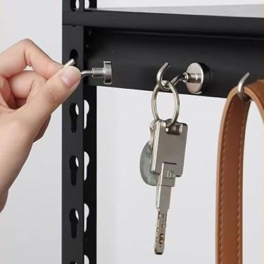 Imagem de Ganchos magnéticos com capacidade de 36 kg para serviço pesado, pacote com 6 para cabanas de cruzeiro, acampamento ao ar livre, cozinha e casa, prata