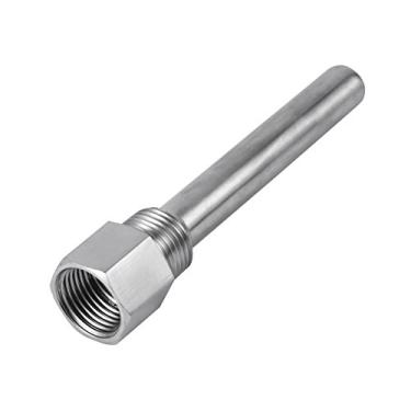 Imagem de YOUTHINK Thermowell de Aço Inoxidável, Sensor Thermowells Sensor de Termômetro de Fabricação Caseira Com Rosca de Tubo Macho de 1/2 Polegada para Temperatura Sem Bolhas Sem Furos Thermowell de Aço
