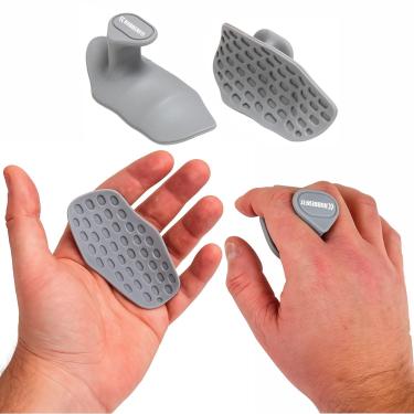 Imagem de Par de Luvas Grip Musculaçao Academia Anti Calo Protetor Mao Rubber Fit (Cinza)