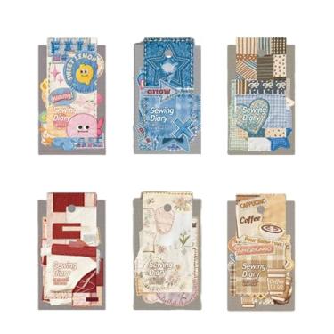 Imagem de 180 peças de adesivos temáticos vintage de costura e bordado, adesivos decorativos estéticos de cartão rígido para agendas, artesanato, projetos de arte, capa de telefone, laptop, decoração de álbum