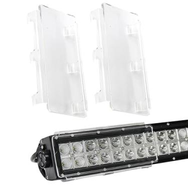Imagem de 2 peças de capa de lente de barra de luz LED transparente de 20 cm – serve para barras de luz LED off-road de 40,6 cm, capas protetoras de policarbonato de encaixe, comprimento modular DIY, protetores
