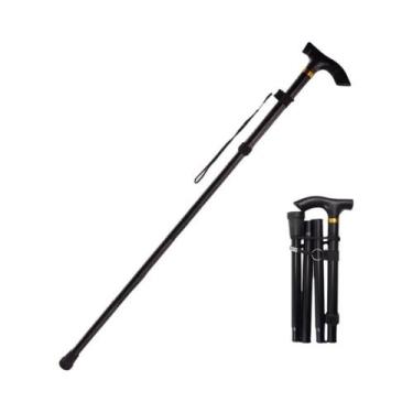 Imagem de Bengala dobrável portátil de 5 níveis com altura ajustável e alça de p