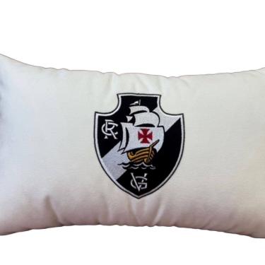 Imagem de Almofada Veludo Rineira Bordada Vasco da Gama 50x30cm. com Enchimento Branco