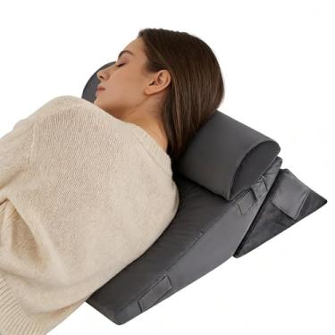 Imagem de Travesseiro em Cunha para Cama | Travesseiro Ergonómico Ajustável para Refluxo - Almofada Com Alívio De Refluxo,Para Uso Doméstico Para Idosos Em Recuperação Para Sono E Leitura