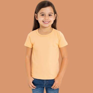 Imagem de Blusa Básica Infantil Menina Manga Curta Hering Kids, 8, Laranja