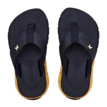 Imagem de Chinelo Kenner Rakka Kids Preto Dourado-Masculino