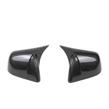 Imagem de Capa de espelho retrovisor externo para porta traseira com padrão de fibra de carbono preto brilhante capa de espelho retrovisor de carro para Tesla para modelo Y 3 (preto brilhante)