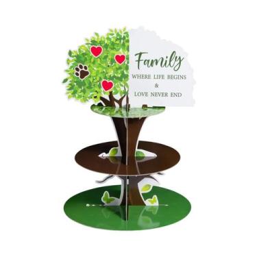 Imagem de Suporte Para Cupcake Em Forma De Castelo De Princesa Com 3 Camadas Par