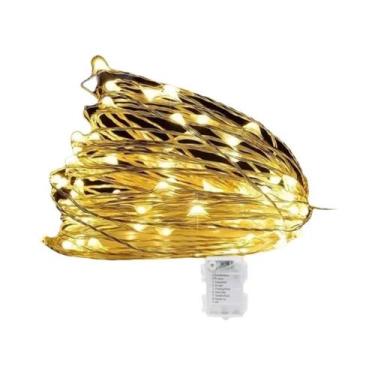 Imagem de Luzes De Cordão LED De Fio De Cobre Prateado Com 8 Modos À Prova d'Águ