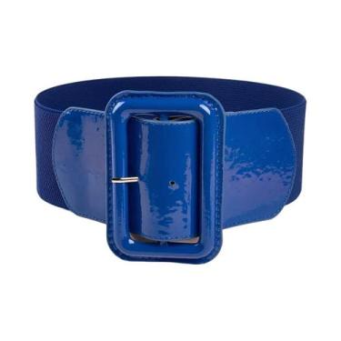 Imagem de Cinto Feminino Vintage Versátil Com Fivela Retangular Larga E Elástica