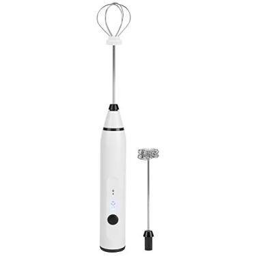 Imagem de Batedor Elétrico Pequeno Manual USB com 2 Pontas de Aço Inoxidável 3 Taxas Mistura para Café Latte Chocolate Quente Ovos