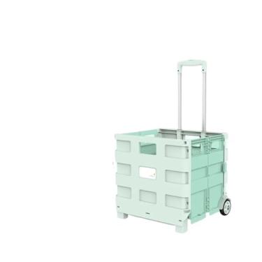 Imagem de Caixa de armazenamento multifuncional de grande capacidade para veículos, carrinho de compras dobrável, organizador de porta-malas de carro com polia universal (multi)