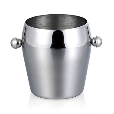 Imagem de HHHJQFAAT Balde de gelo de vinho champanhe 1/2/3 litro em baldes de gelo prata de aço inoxidável altamente polido, (tamanho: 1L) (3L)