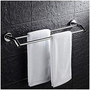 Imagem de 3FLQOOPP Toalheiro toalheiro multifuncional toalheiro suporte de toalha feito de aço inoxidável montado na parede, toalheiro para prateleiras de banheiro, prateleira de toalha de banheiro/102 cm