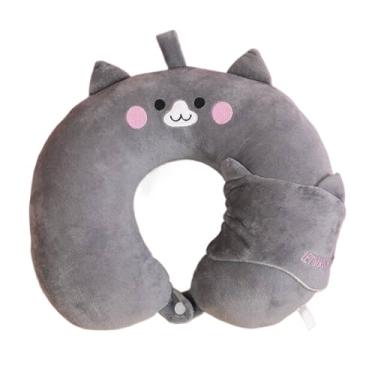 Imagem de Kit Viagem Almofada Travesseiro Pescoço Carro Avião Ônibus Descanso Máscara Dormir Conforto ref: KSL-73(Coala Cinza)
