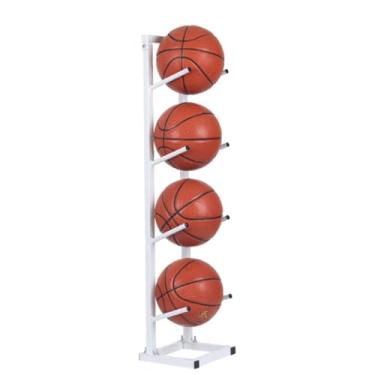 Imagem de ZDJZMGZ Suporte de bola vertical, suporte de basquete para futebol, design em camadas, suporte de exibição de equipamentos esportivos para vôlei, rúgbi, futebol para garagem, casa, escola, sistemas de