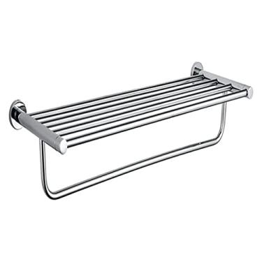 Imagem de 3FLQOOPP Toalheiro de banheiro Toalheiro montado na parede, ferragens de banheiro cromado, suporte de toalha de banheiro de aço inoxidável, prateleira de barra de toalha