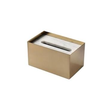Imagem de x3anggyt5 Capa de caixa de lenços de papel mármore de aço inoxidável caixa de papel para sala de estar leve luxo luxo mesa de centro caixa gaveta caixa de armazenamento de guardanapo doméstico suporte