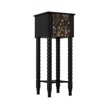 Imagem de KHUTRW3D Base de vaso entrada para sala de estar com suporte de enfeite de gaveta, exibição de base de bonsai de pé alto estilo vintage