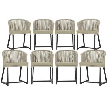 Imagem de 8 Cadeiras De Jantar área Noronha Preta E7 Trama Original Rami