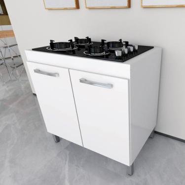 Imagem de Balcao Multiuso Para Cooktop 4/5 Bocas 80cm 2 Porta 100% Mdf - LUMBERG