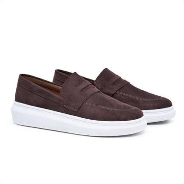 Imagem de Mocassim Masculino Casual Sem Cadarço Slip On Confortável Solado Alto 